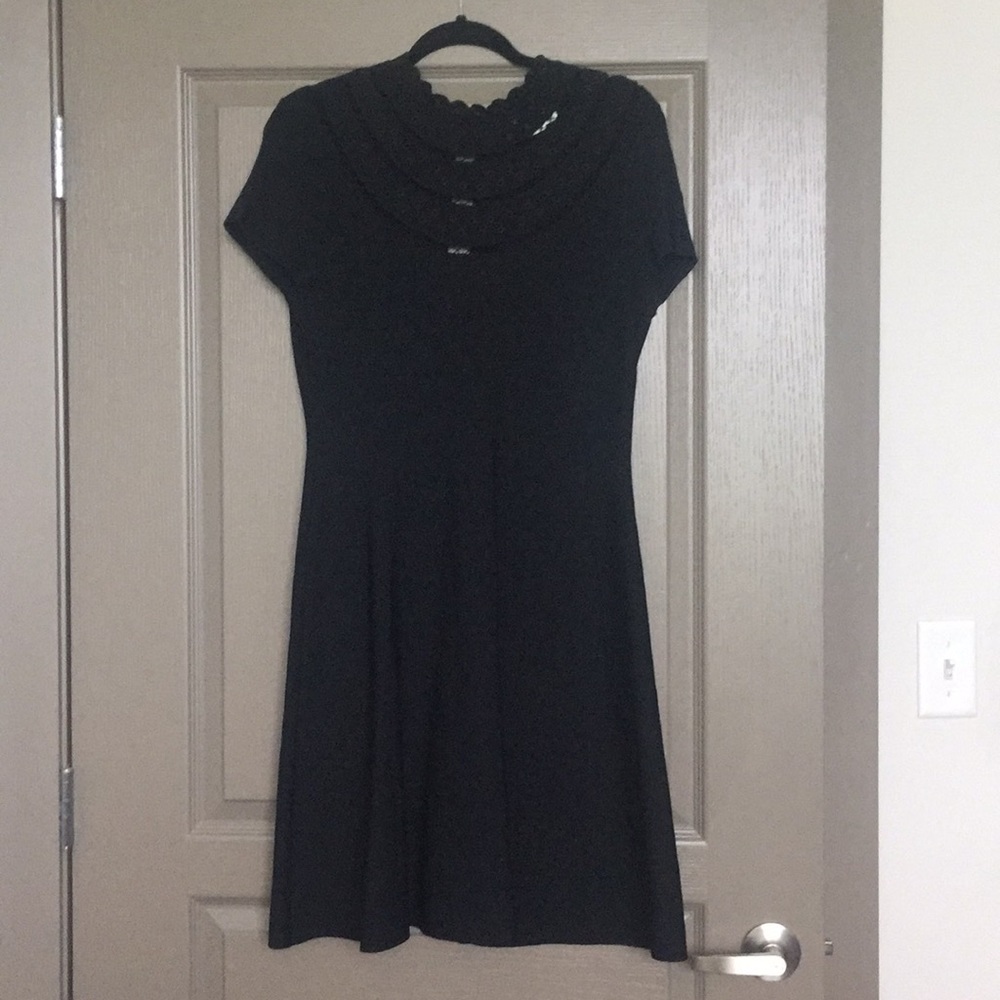 Eliza J Cut Out Fit and Flare Black Dress